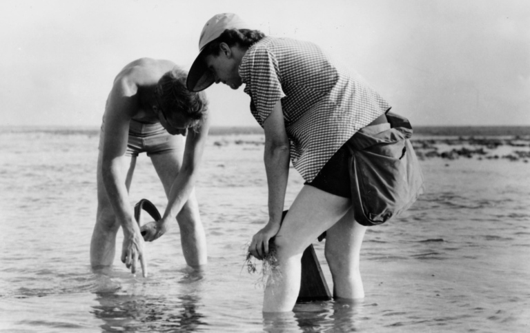 Rachel Carson and Bob Hines researching Atlantic coast 1952. Photo U.S. Fish and Wildlife Service